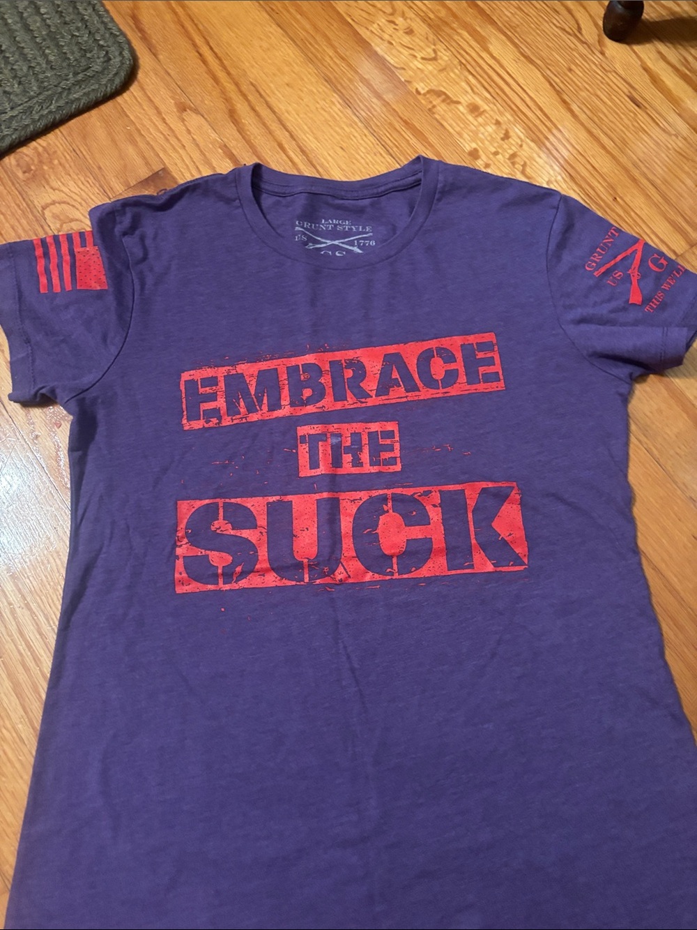 Grunt Style Purple T‑Shirt with Faded Gray Interior Print